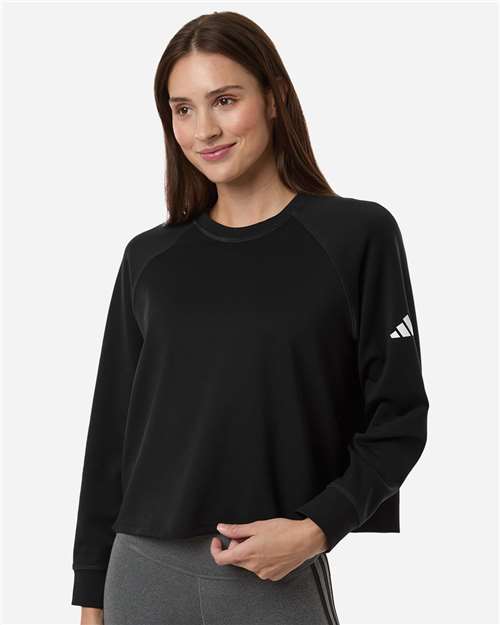 Adidas Women's Beyond Side-Snap Crewneck Sweatshirt