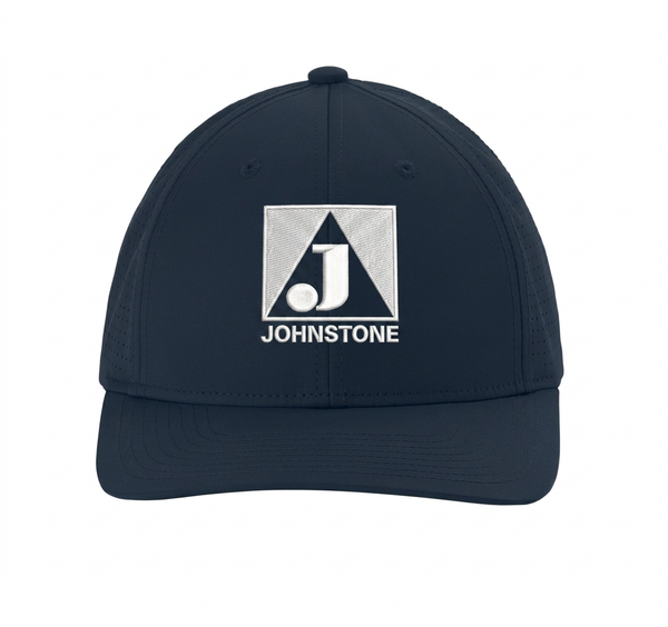 Sport-Tek Pro-Cut Adjustable Cap - True Navy - front with Johnstone logo